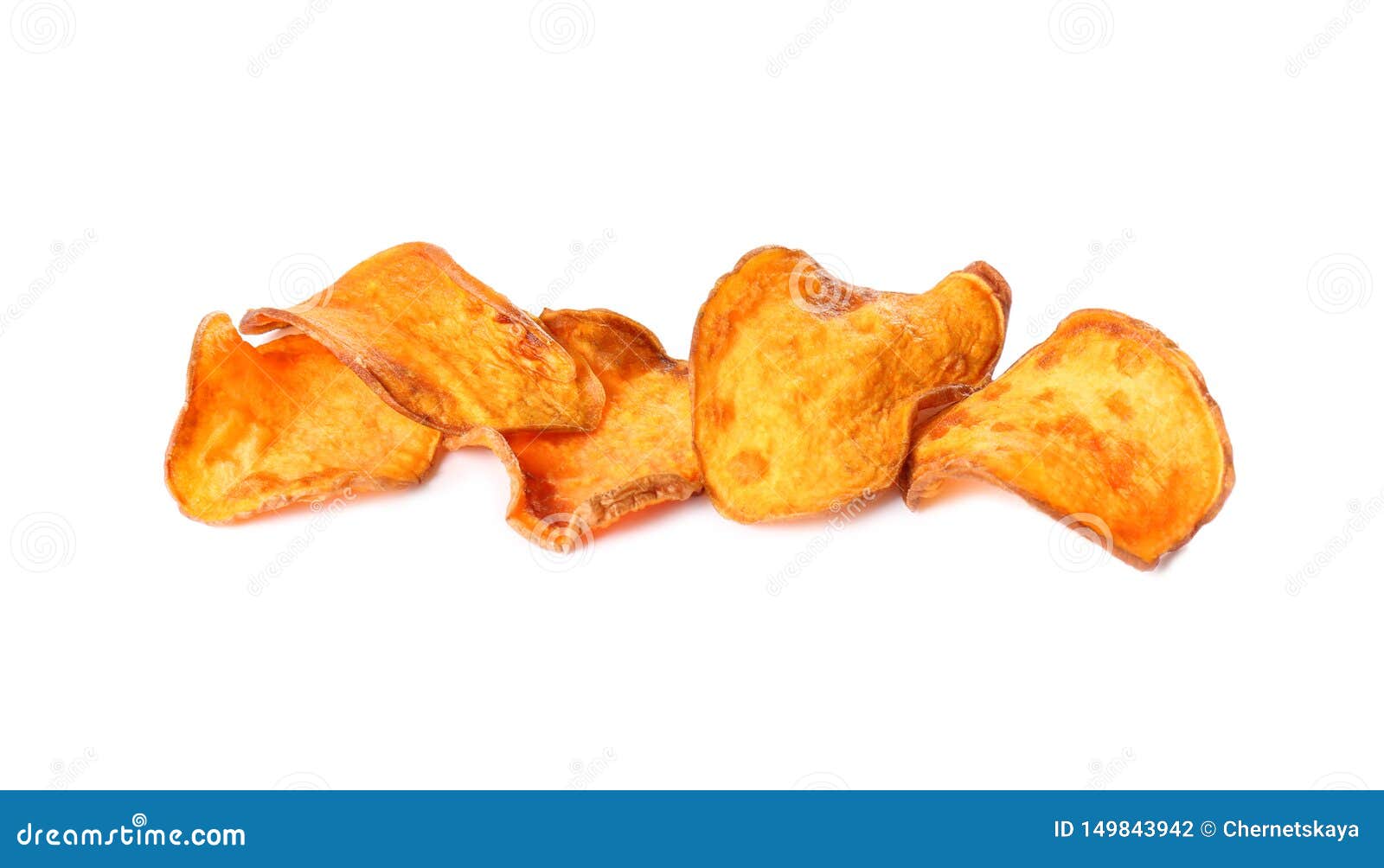 Tasty Sweet Potato Chips Isolated Stock Photo Image of orange, potato