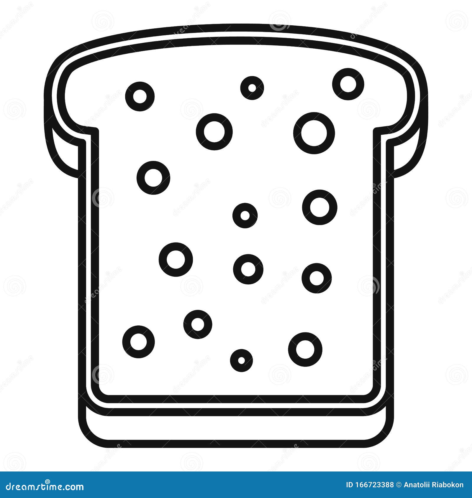 Tasty Toast Icon, Outline Style Stock Vector - Illustration of health,  grain: 166723388