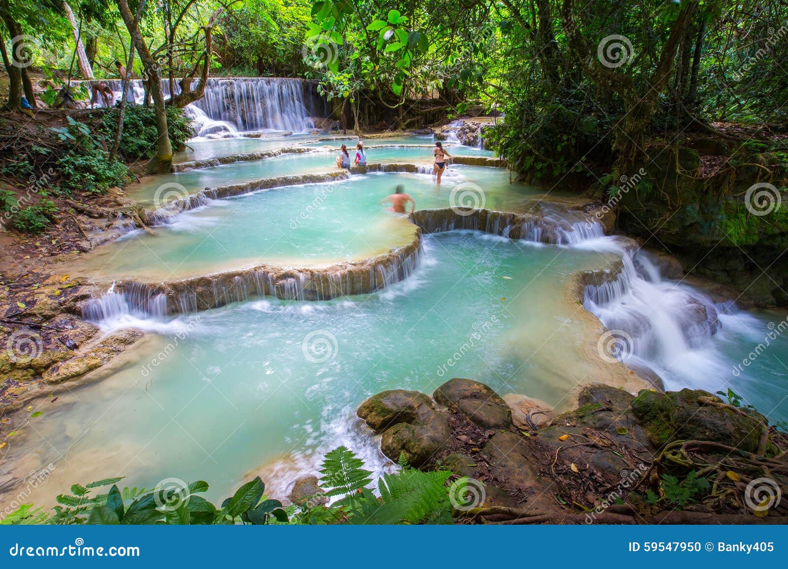 Tat Kuang Si Waterfalls editorial image. Image of lake - 59547950