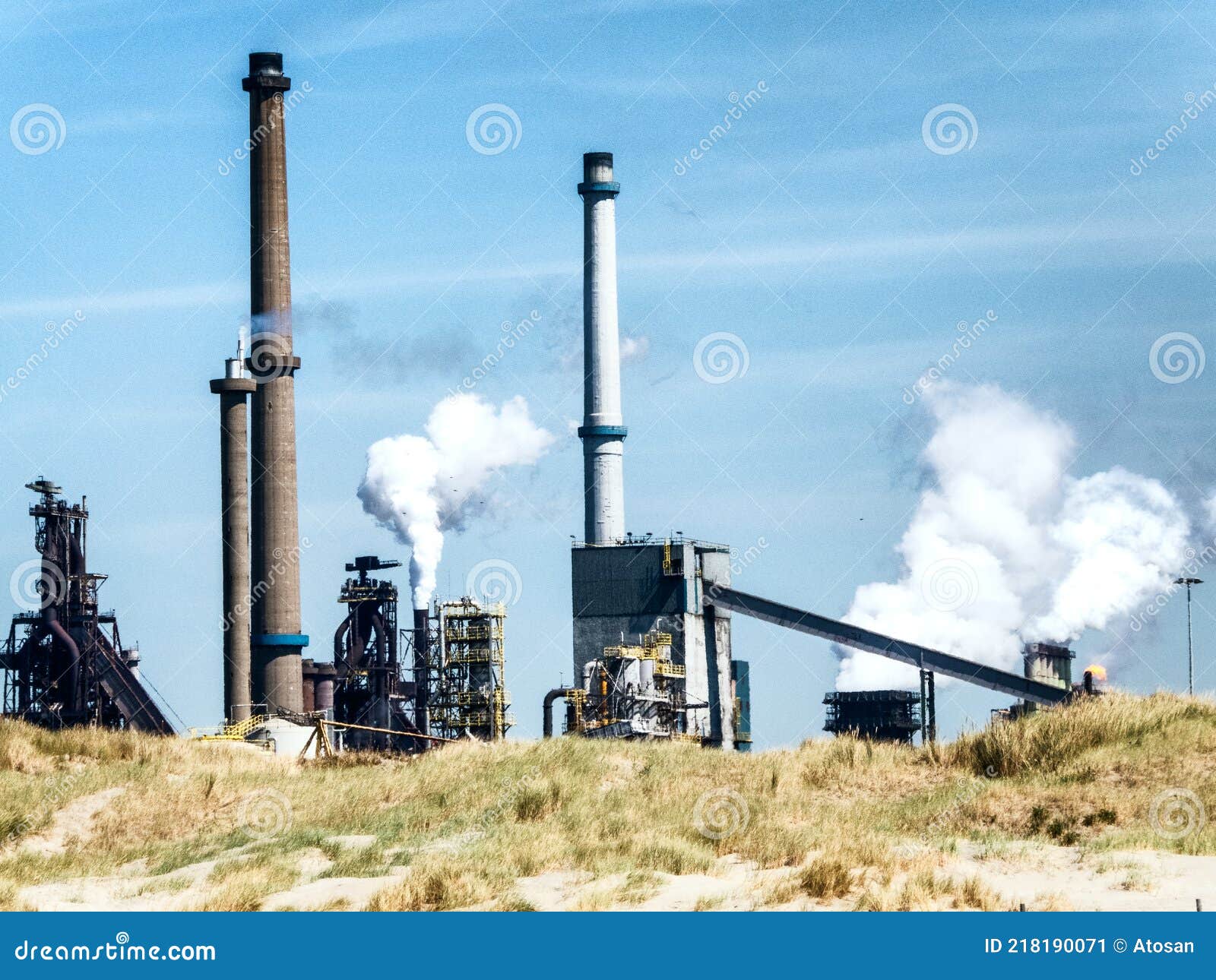 The Tata Steel steelworks in IJmuiden, Velsen, North Holland