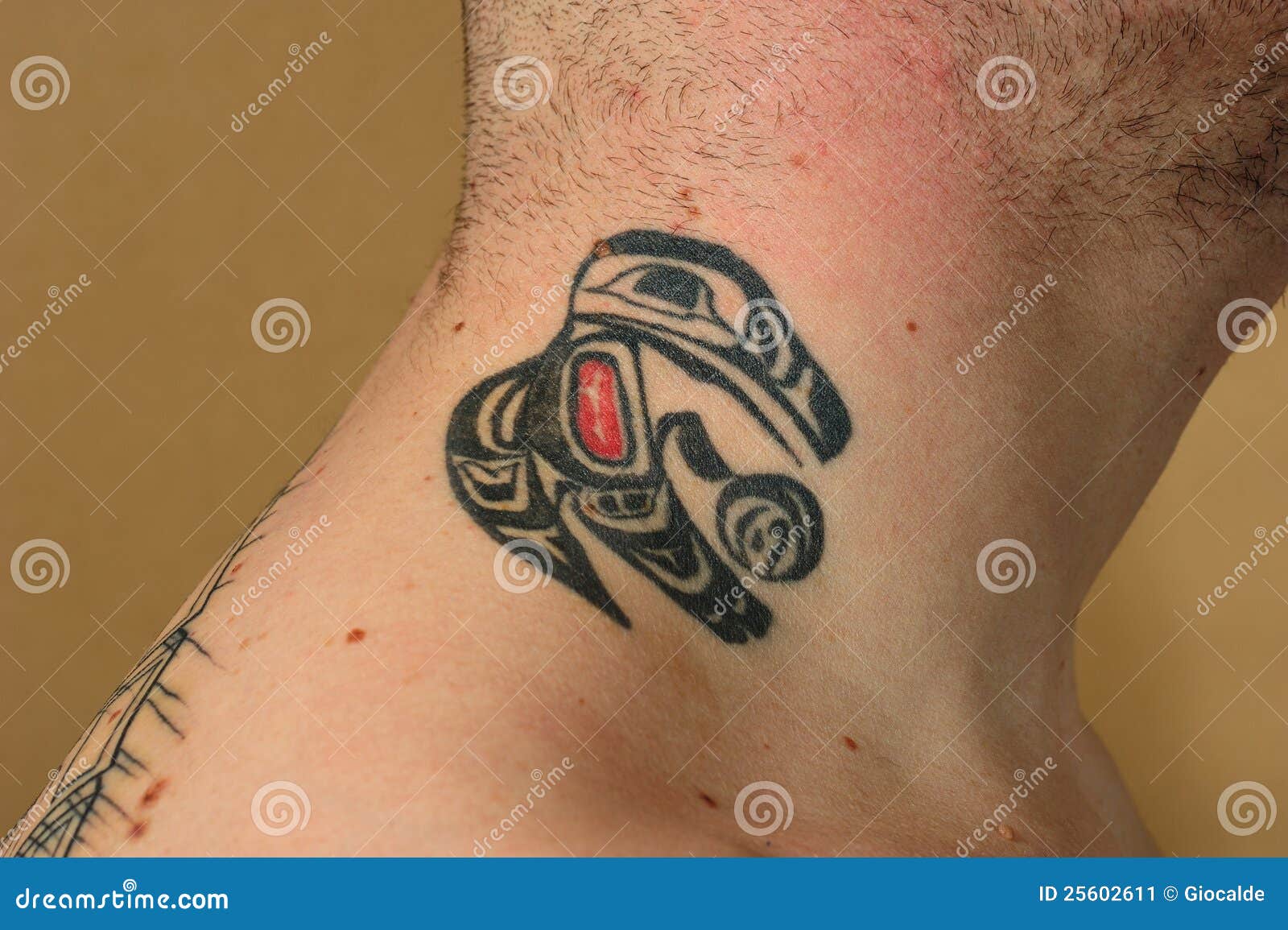 Tatouage Sur Le Cou Image Stock Image Du Imperfection