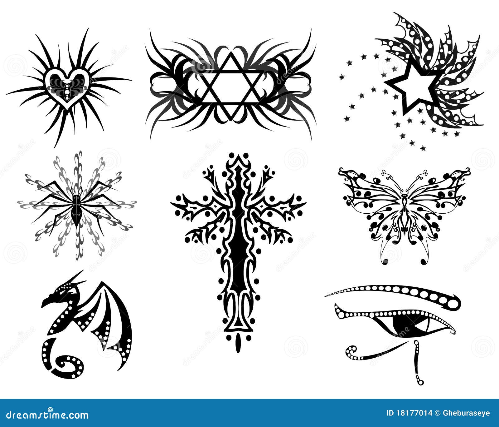 Set of Tattoos with Different Subjects Stock Illustration - Illustration of design, decorative: 18177014 Set of Tattoos with Different Subjects Stock Illustration - Illustration of design, decorative: 18177014