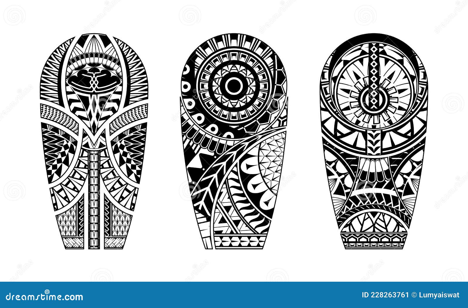 Tattoo Abstract Black Arm Template Vector Set Stock Vector Tattoo Abstract Black Arm Template Vector Set Stock Vector