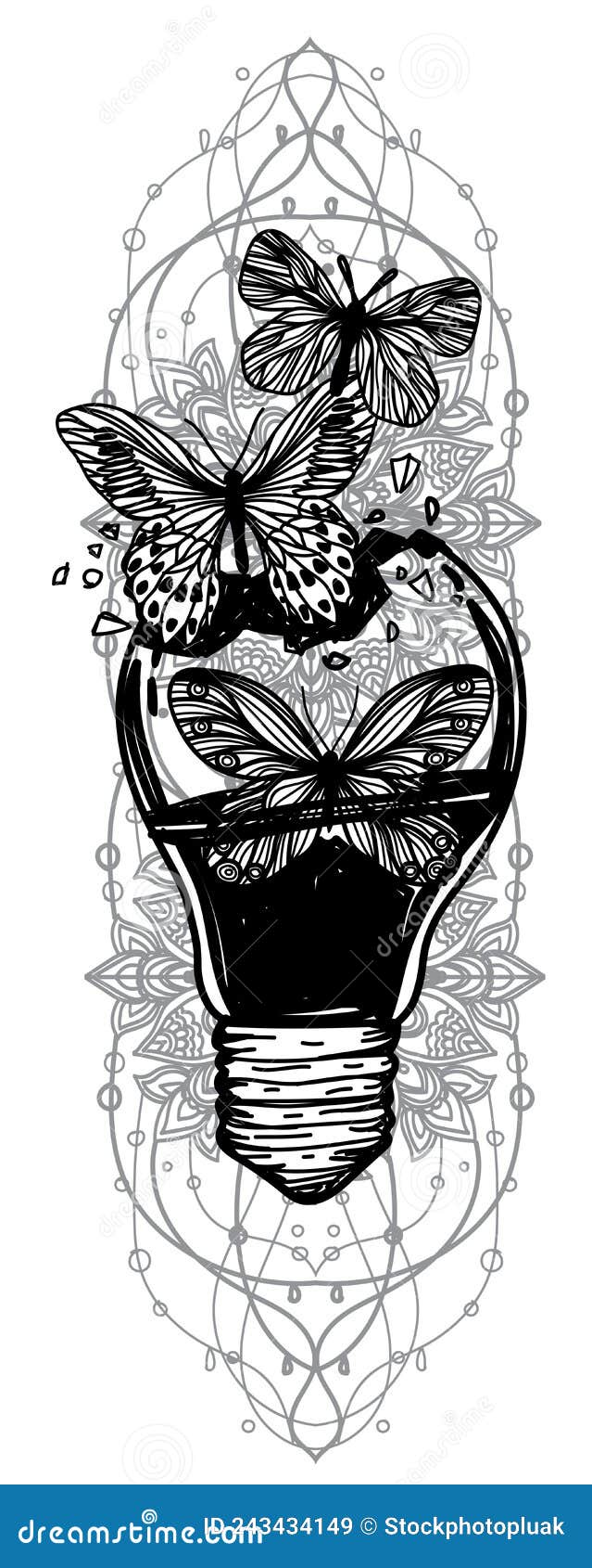 tattoo art broken light bulb and snake drawing sketch black and white  6006058 Vector Art at Vecteezy
