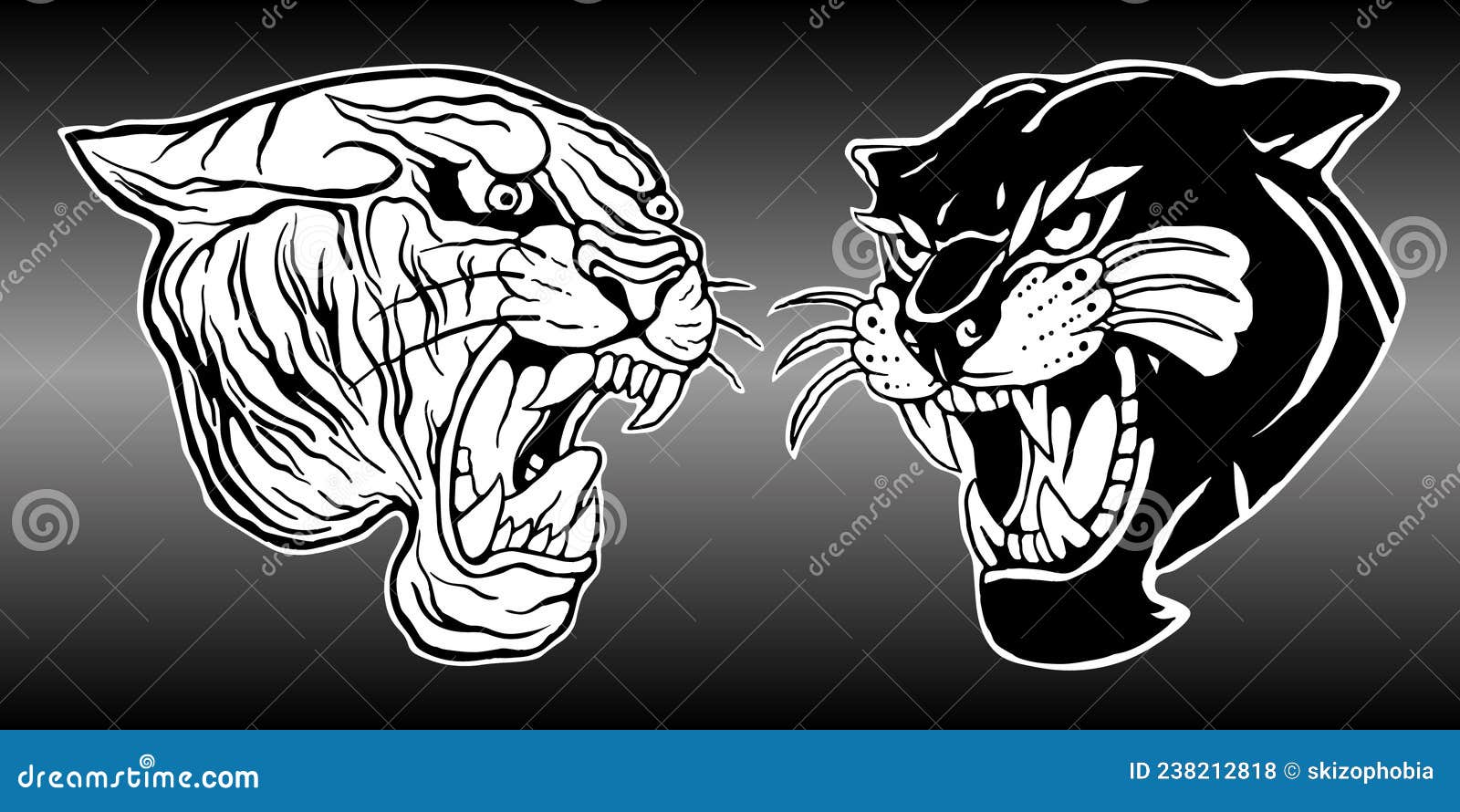 Premium Vector  Angry cat head hand drawing style