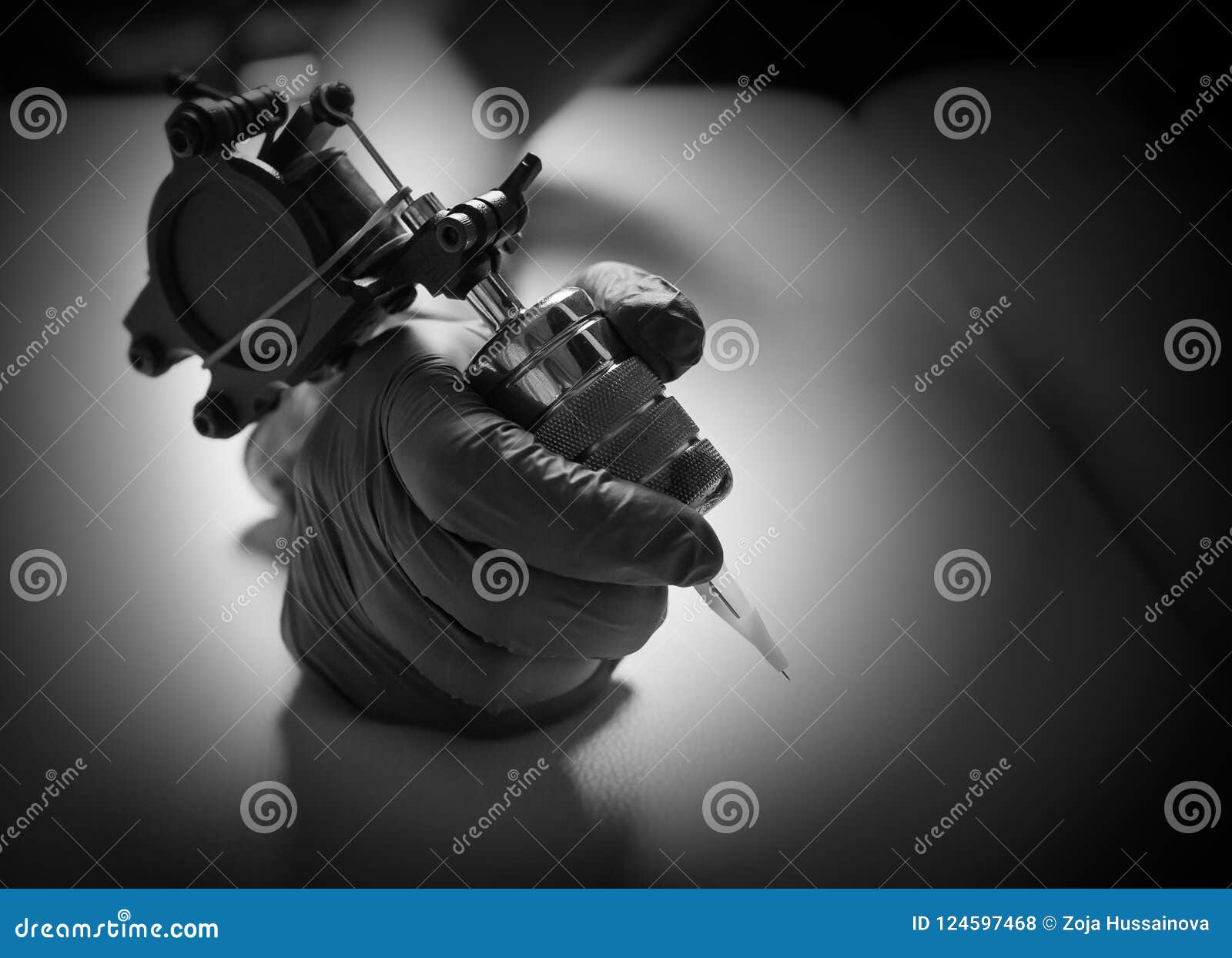 Tattoo Artist Holding Tattoo Machine, Machine for a Tattoo Concept