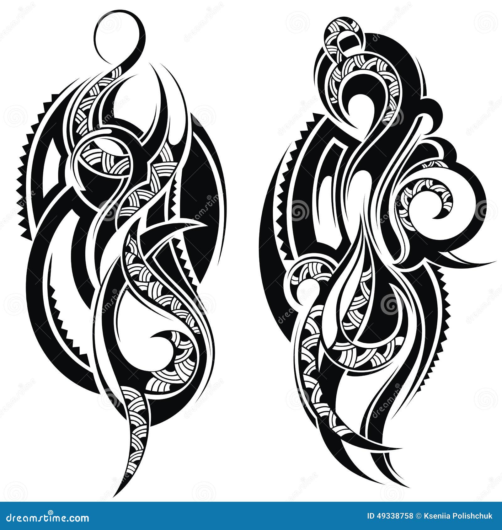 Tattoo design elements stock vector. Illustration of spiral - 49338758