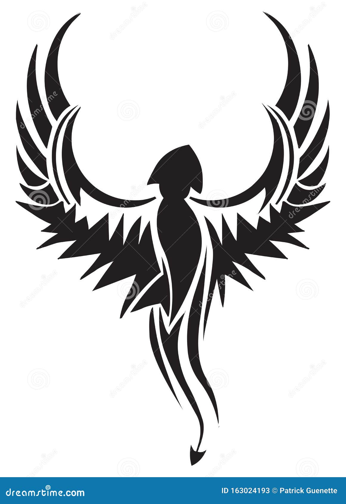 Tattoo Design of Flying Bird, Vintage Engraving Stock Vector ...