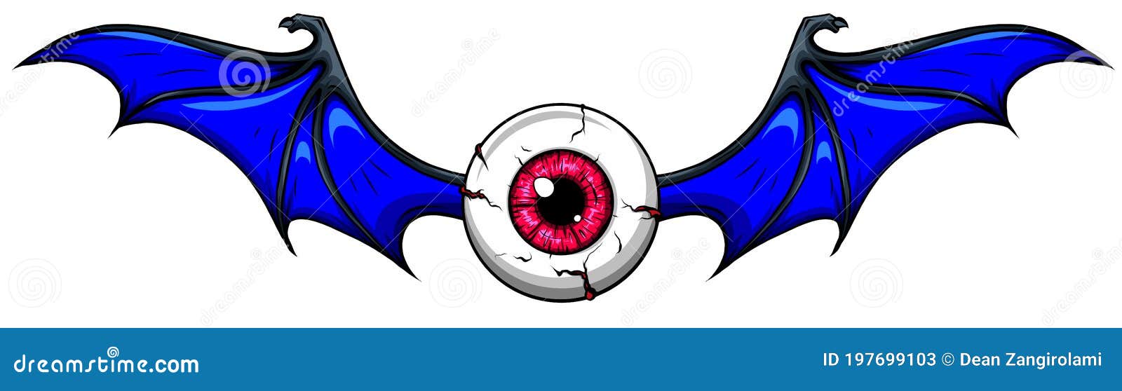 Vector illustration of Tattoo Flying Eyeball design Stock Vector Image   Art  Alamy