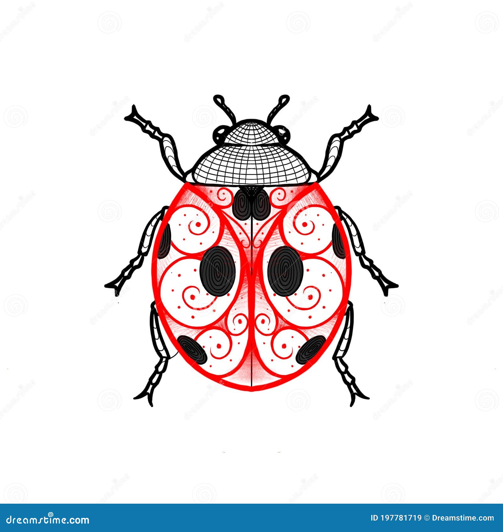 Premium Vector | Aesthetic floral ladybug tattoo silhouette graphic