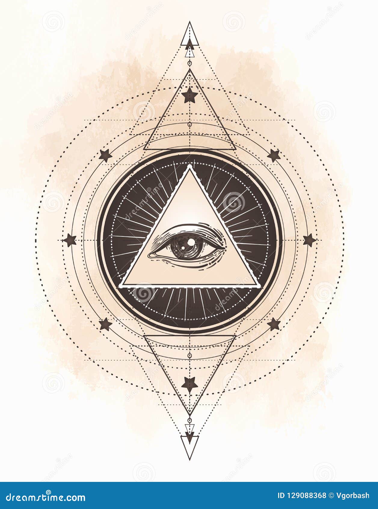 Tattoo Flash. Eye of Providence. Masonic Symbol Stock Vector - Illustration  of emblem, order: 129088368