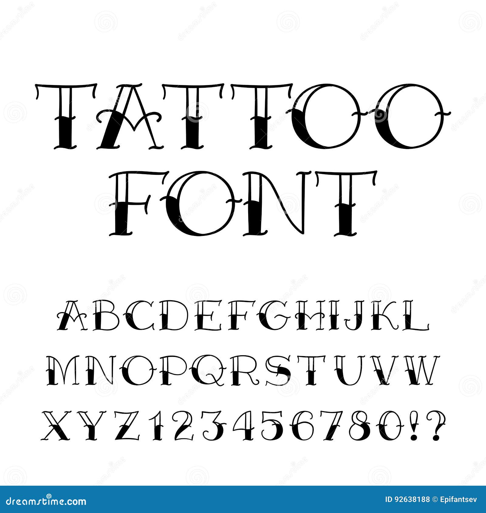 Finger Lettering Fonts Tattoo by Power Tattoo Company