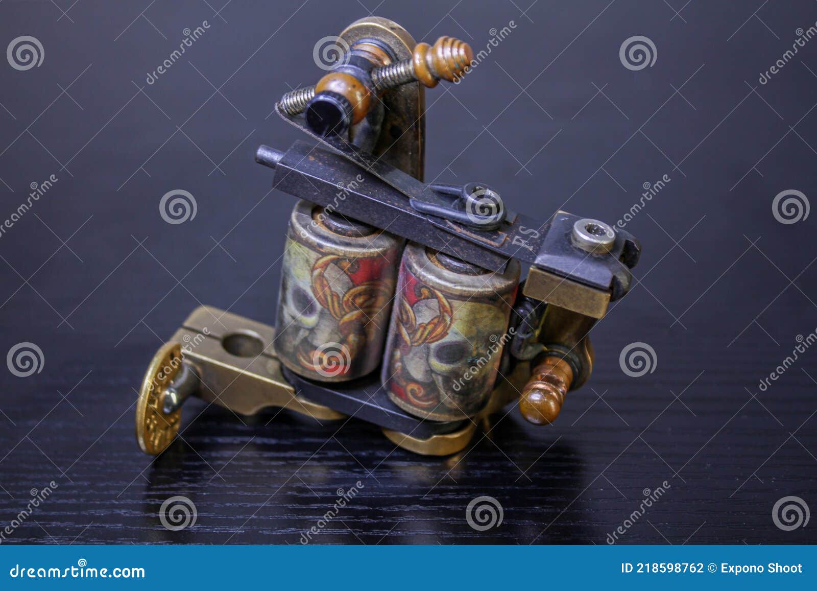 Tattoo Machine, Vintage Skulls Print Stock Photo Image of tattoo