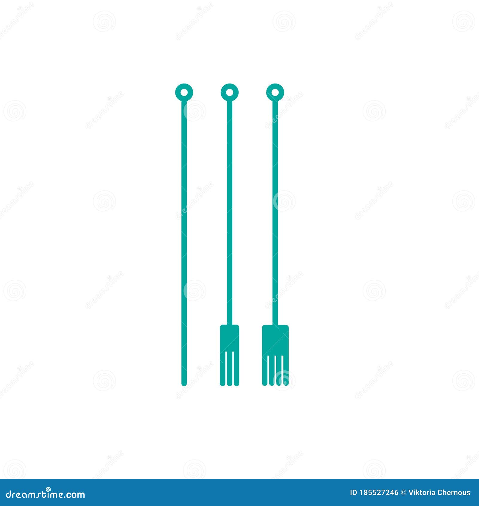 Tattoo Needles. Tattoo Accessory. Outline Drawing Stock Illustration