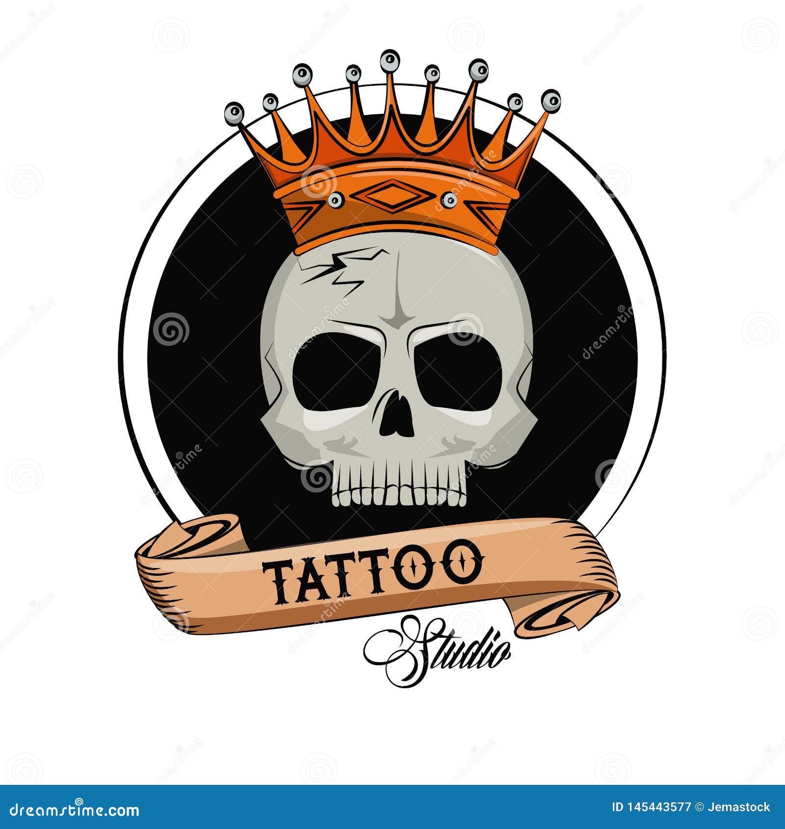 Tattoo studio old school stock vector. Illustration of fashion - 145443577