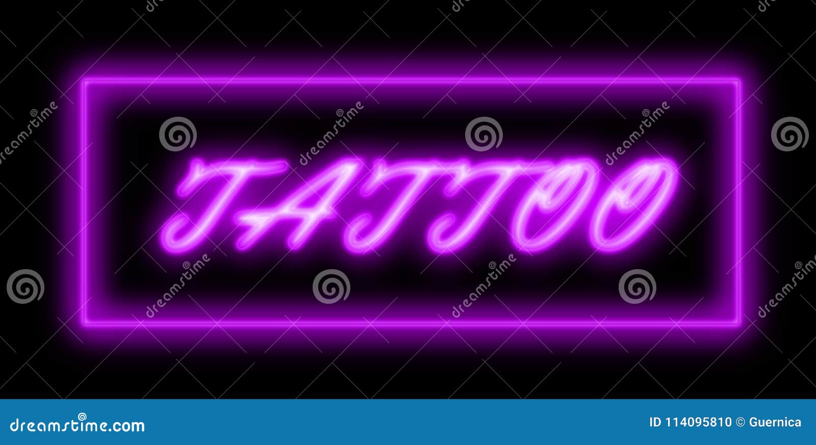 Tattoo salon logo in a neon style neon sign emblem umbrella symbol  light billboards night shining banner neon bright  CanStock