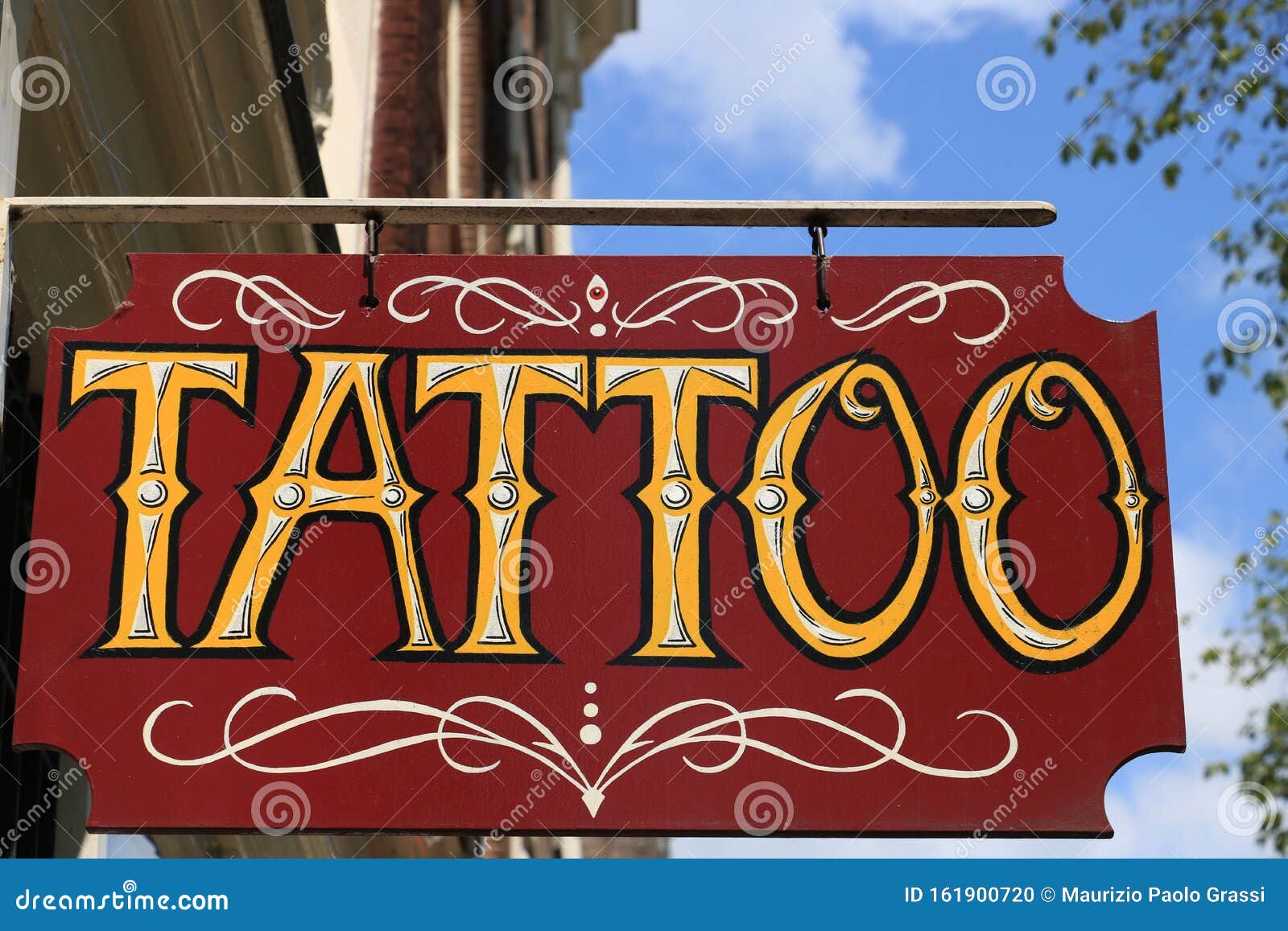 Hand Painted Sign On Tattoo Shop Stock Photo Picture And Royalty Free  Image Image 161052668