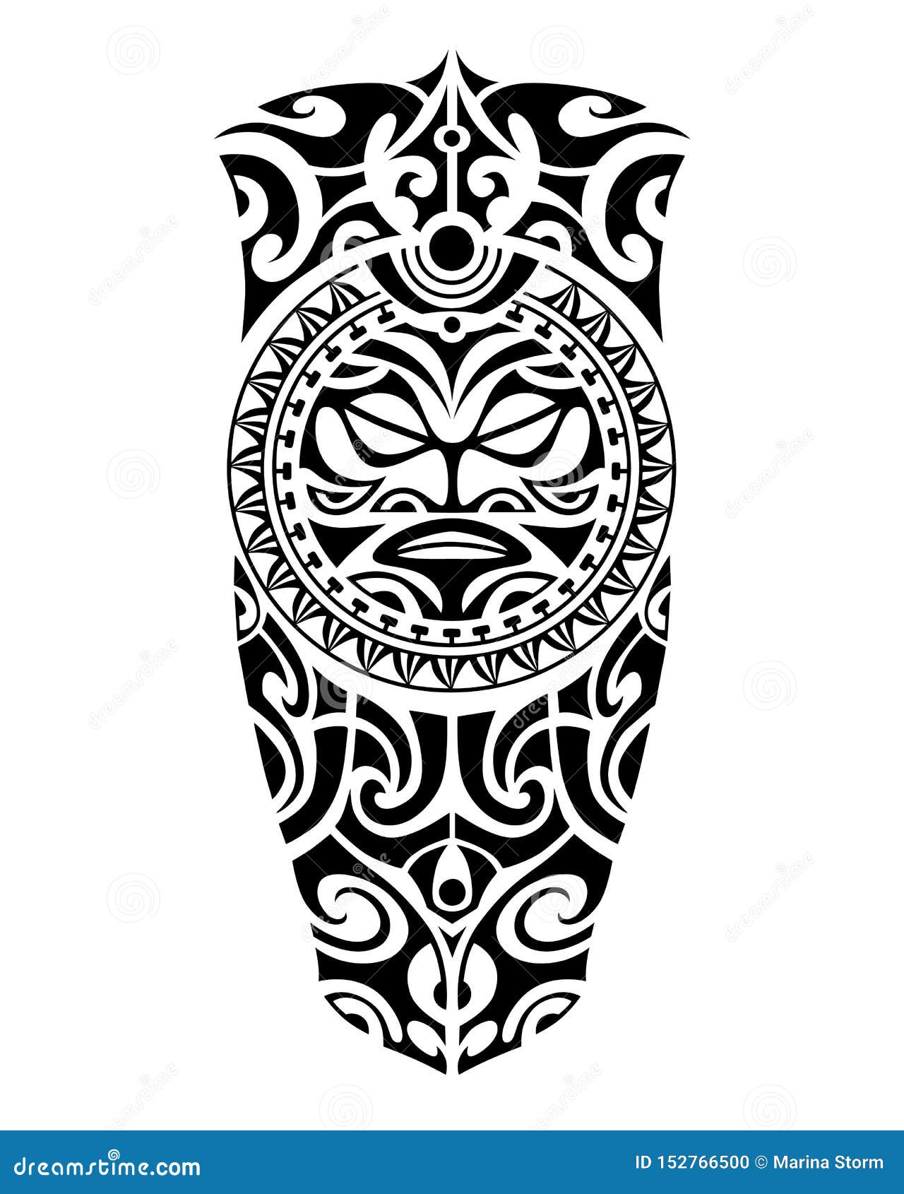 Tattoo Sketch Maori Style with for Leg or Shoulder Stock Illustration -  Illustration of ethnic, tattoo: 152766500