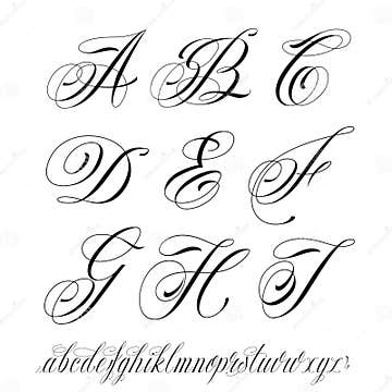 Tattoo style alphabet stock vector. Illustration of signature - 45767692