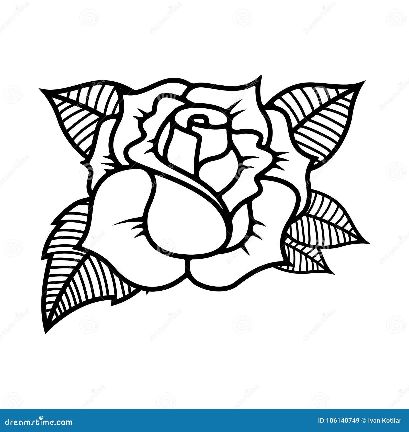Set Of Black And White Outline Roses Buds And Leaves Floral Contour  Isolated On White Background Design Greeting Card And Invitation Of The  Wedding Birthday Valentine S Day Mother S Day Holiday