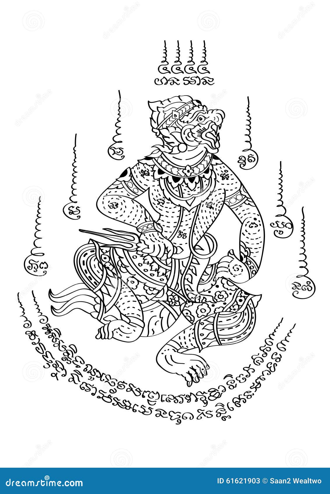 Thai Hanuman done at Seven Swords Studio  Cheltenham  UK  Sak yant tattoo  Martial arts tattoos Tattoo work