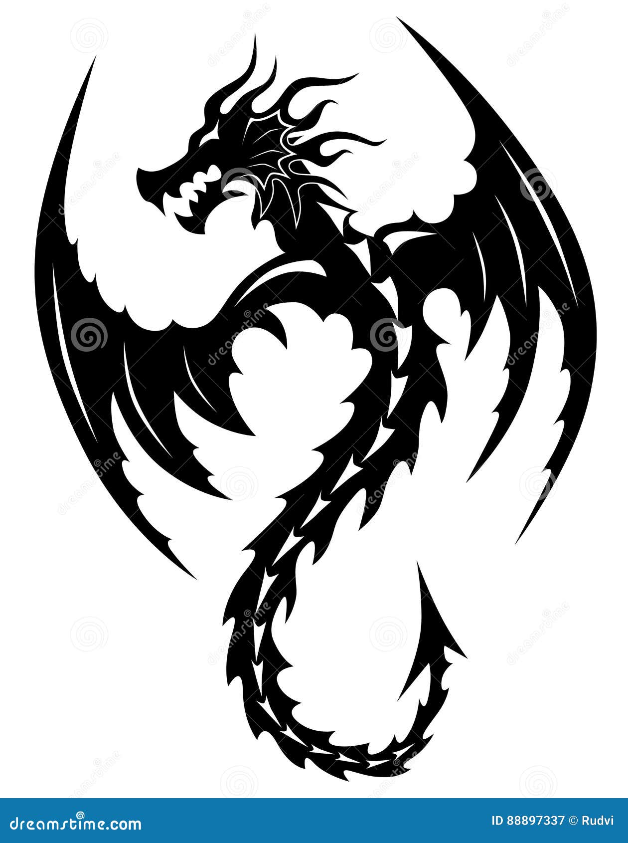 Vector tattoo dragon tribal Dragon Tribal