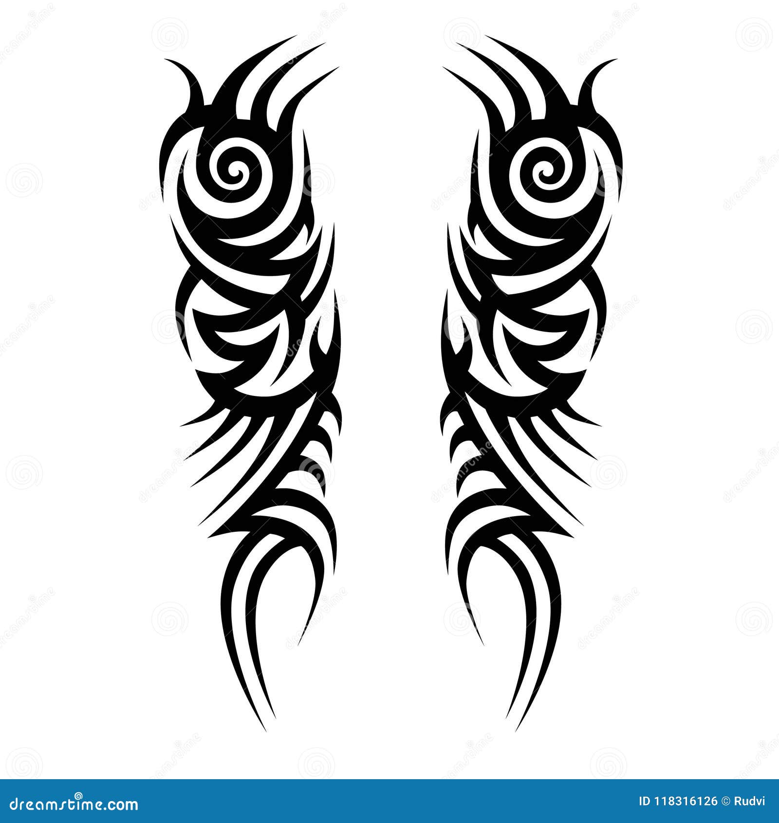 Tattoo Tribal Vector Design Sketch. Stock Vector - Illustration of armband,  chest: 118316126