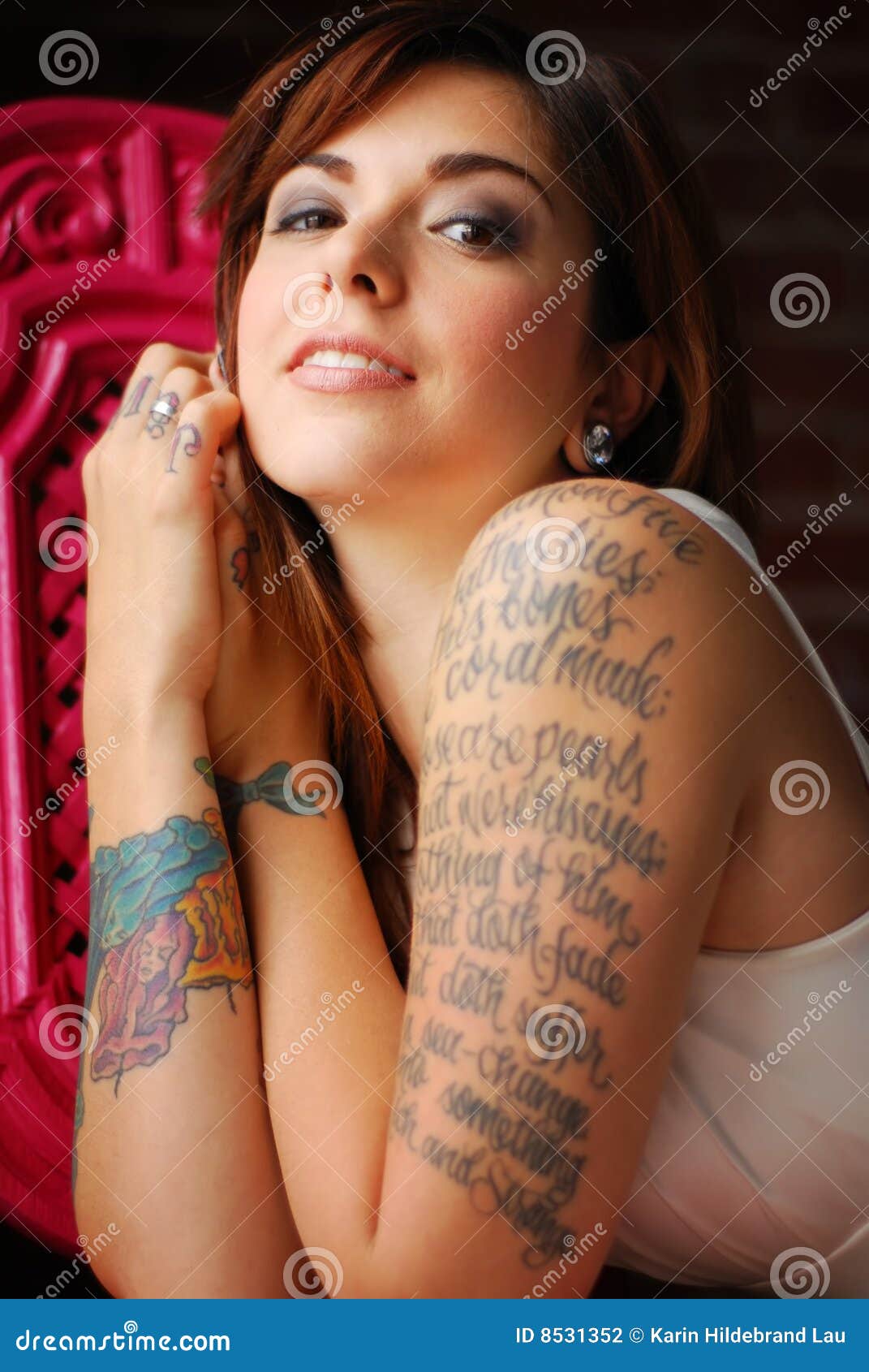 Tattooed Woman In Bikini Royalty Free Stock Image 2423884