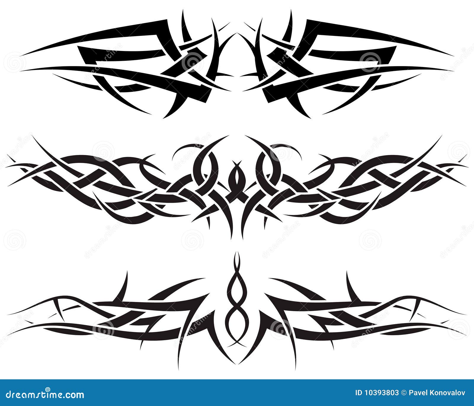 Tattoos set stock vector. Illustration of curled, design - 10393803