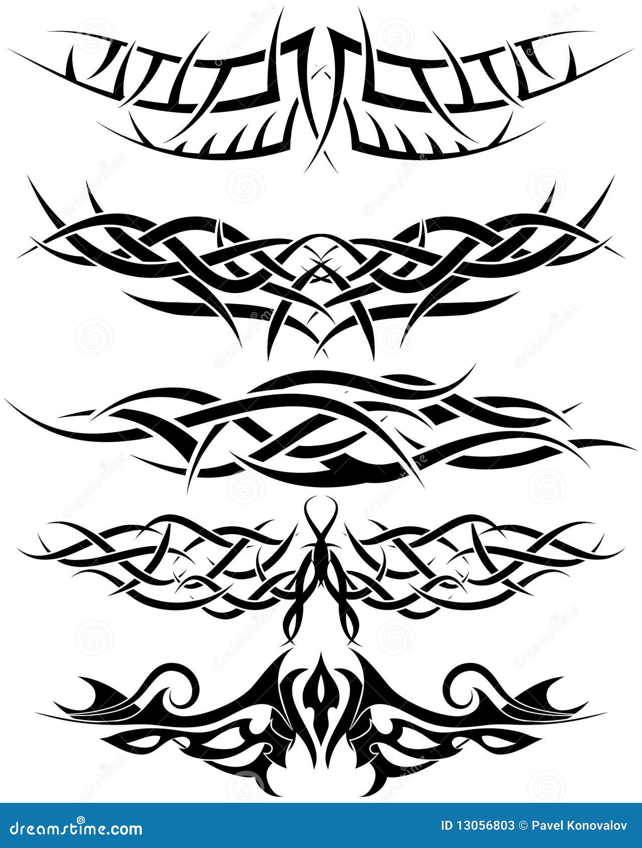 Tattoos set stock vector. Illustration of fire, element - 13056803