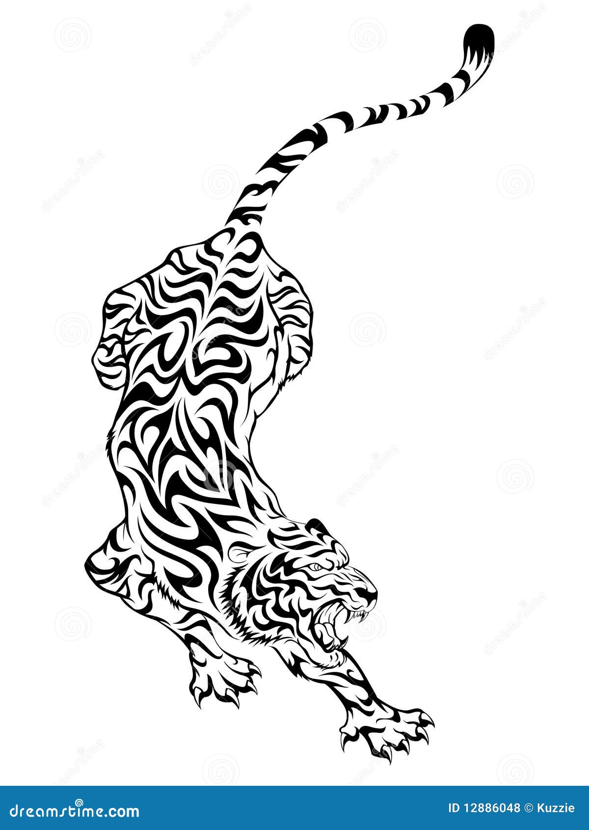Tatuagem de Tigre 3 ilustração do vetor. Ilustração de tribal - 12886048, image size:1200x1690