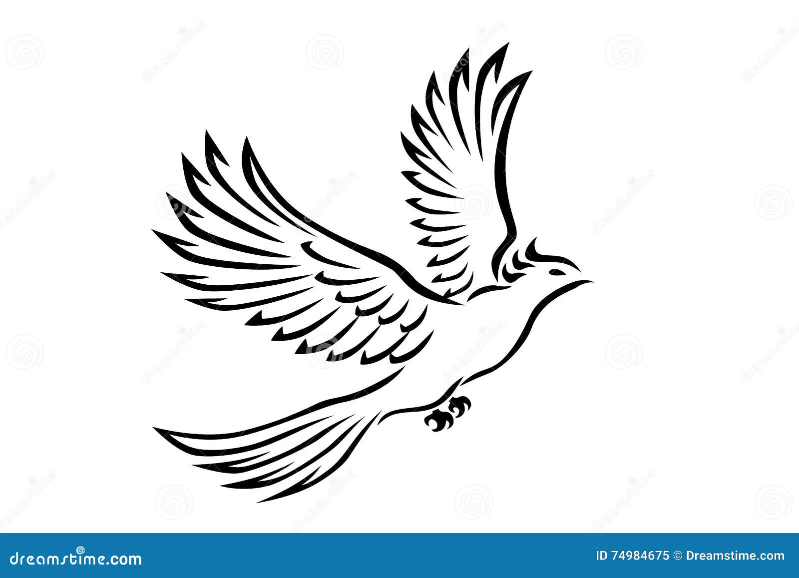 Tatuagem do pássaro ilustração do vetor. Ilustração de animal - 74984675, image size:1600x1157