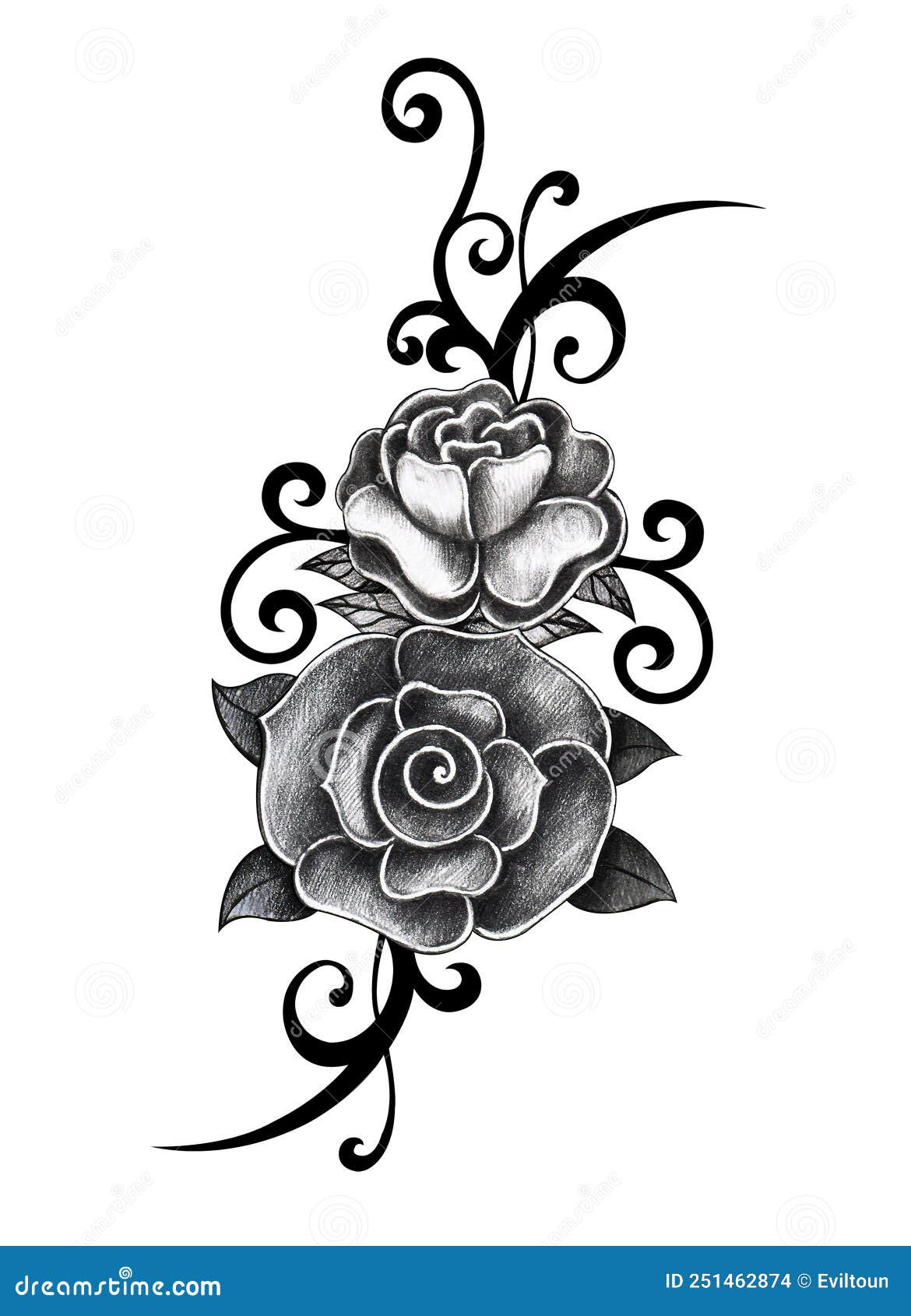 Scarica Realistico tatuaggio di una rosa rossa su carta o tela PNG Online -  Creative Fabrica