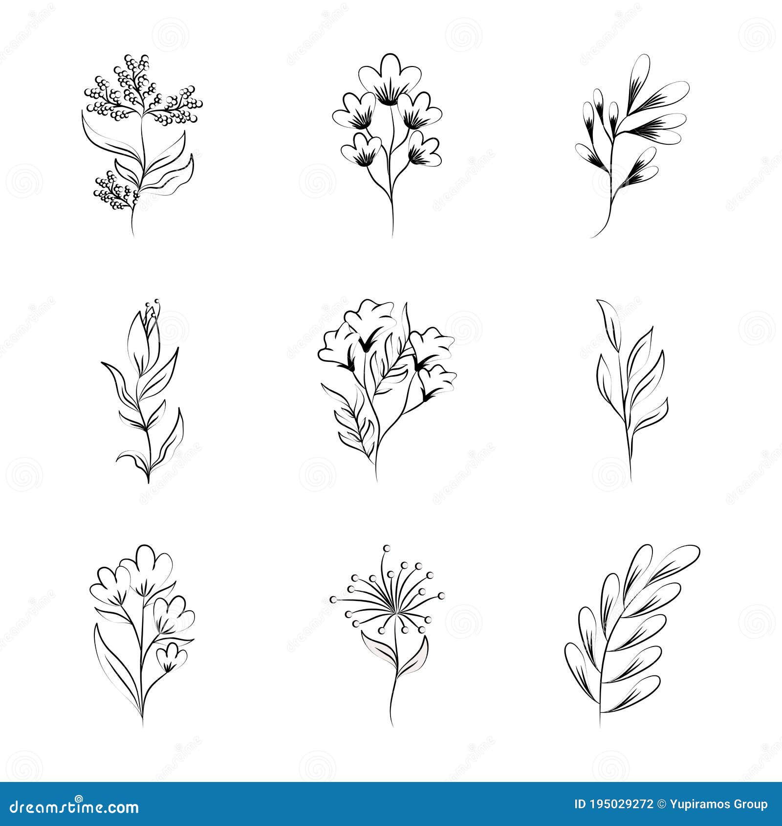 Tatuaje Minimalista Boho Flores Decoración Floral Sobre Iconos De La Línea  De Fondo Blanco Ilustración del Vector - Ilustración de hierba, tatuaje:  195029272