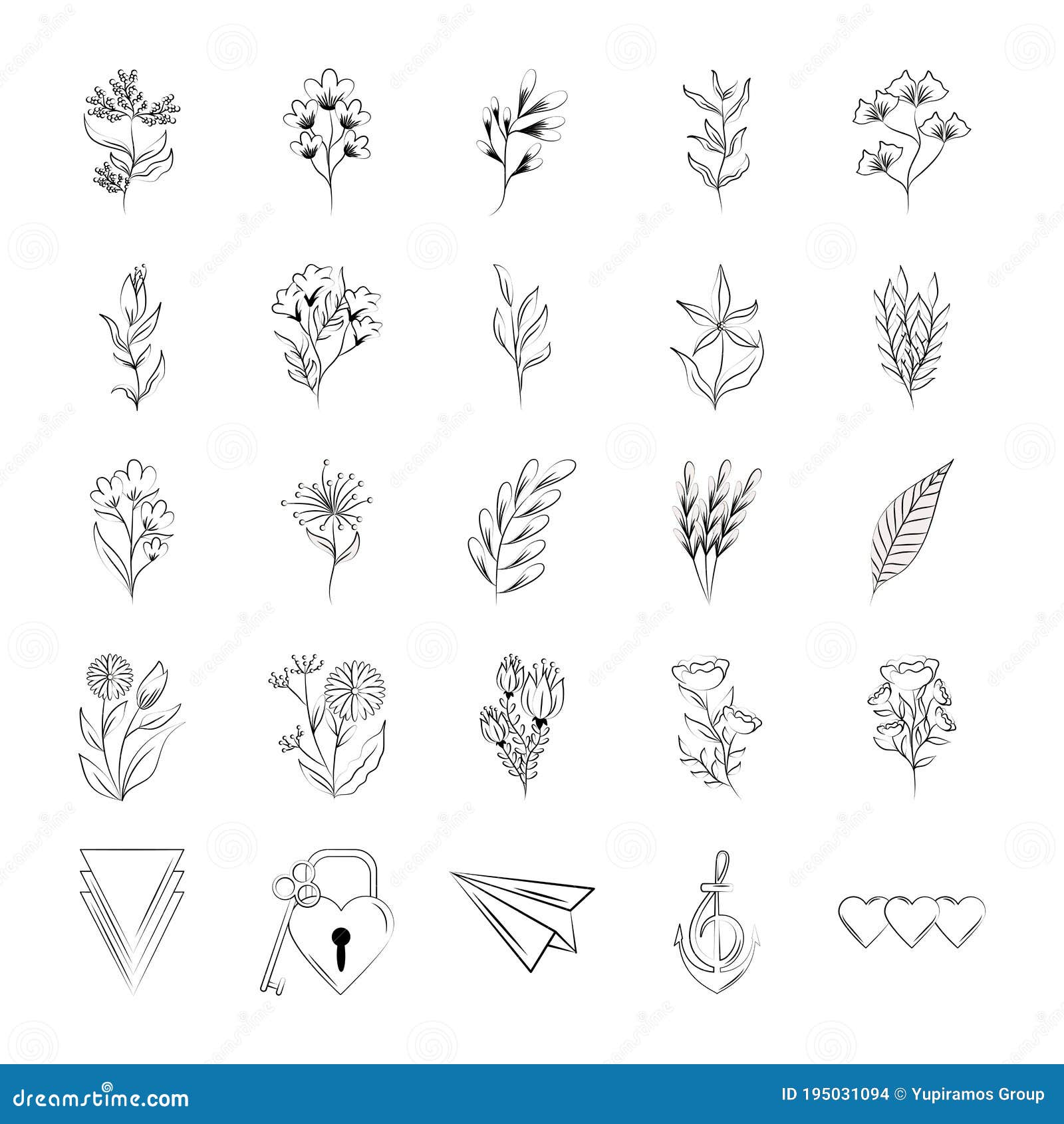 Tatuaje Minimalista Flores Botánicas Deja Material Sketch Líneas Iconos De  Arte Ilustración del Vector - Ilustración de cubo, minimalismo: 195031094