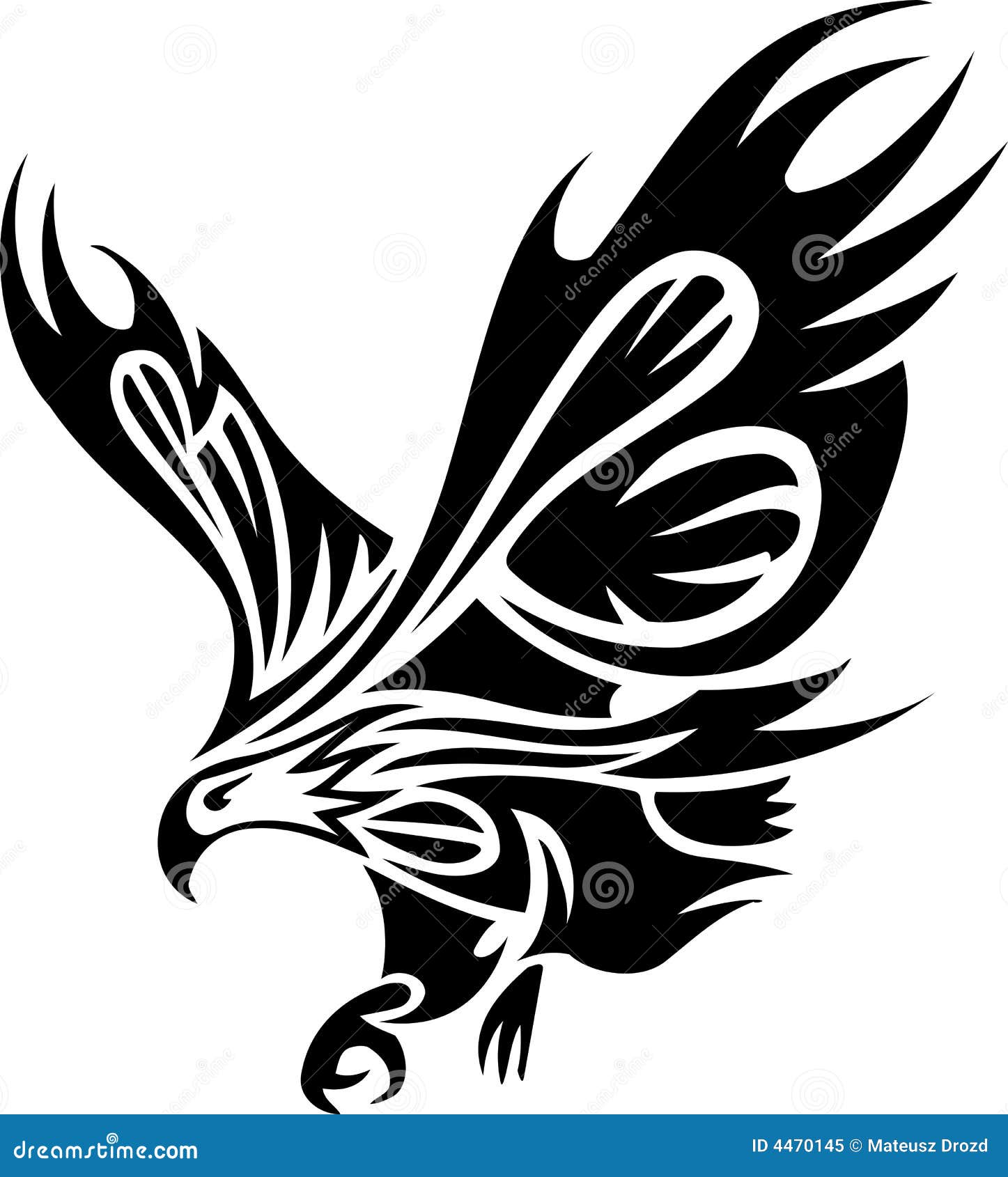 Tatuaje tribal del águila ilustración del vector. Ilustración de hermoso -  4470145