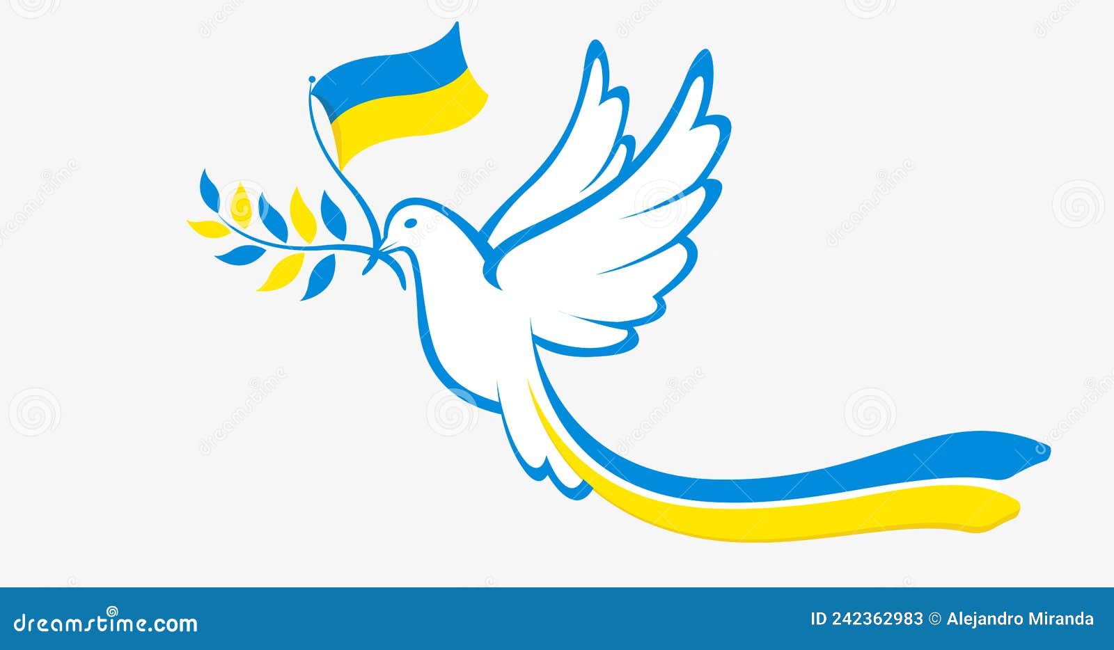 ein symbol des friedens eine taube in der farbe der ukrainischen
