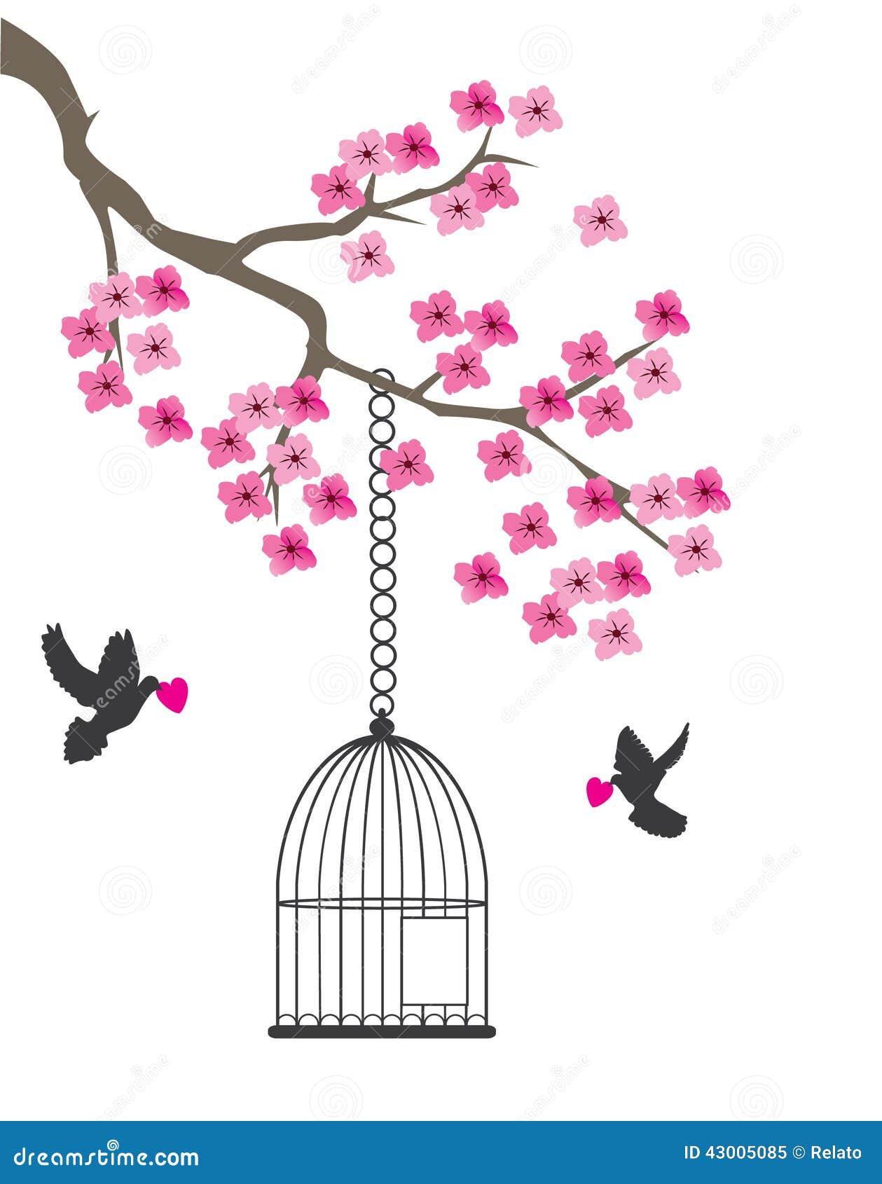 Taube Und Kafig Vektor Abbildung Illustration Von Retro 43005085