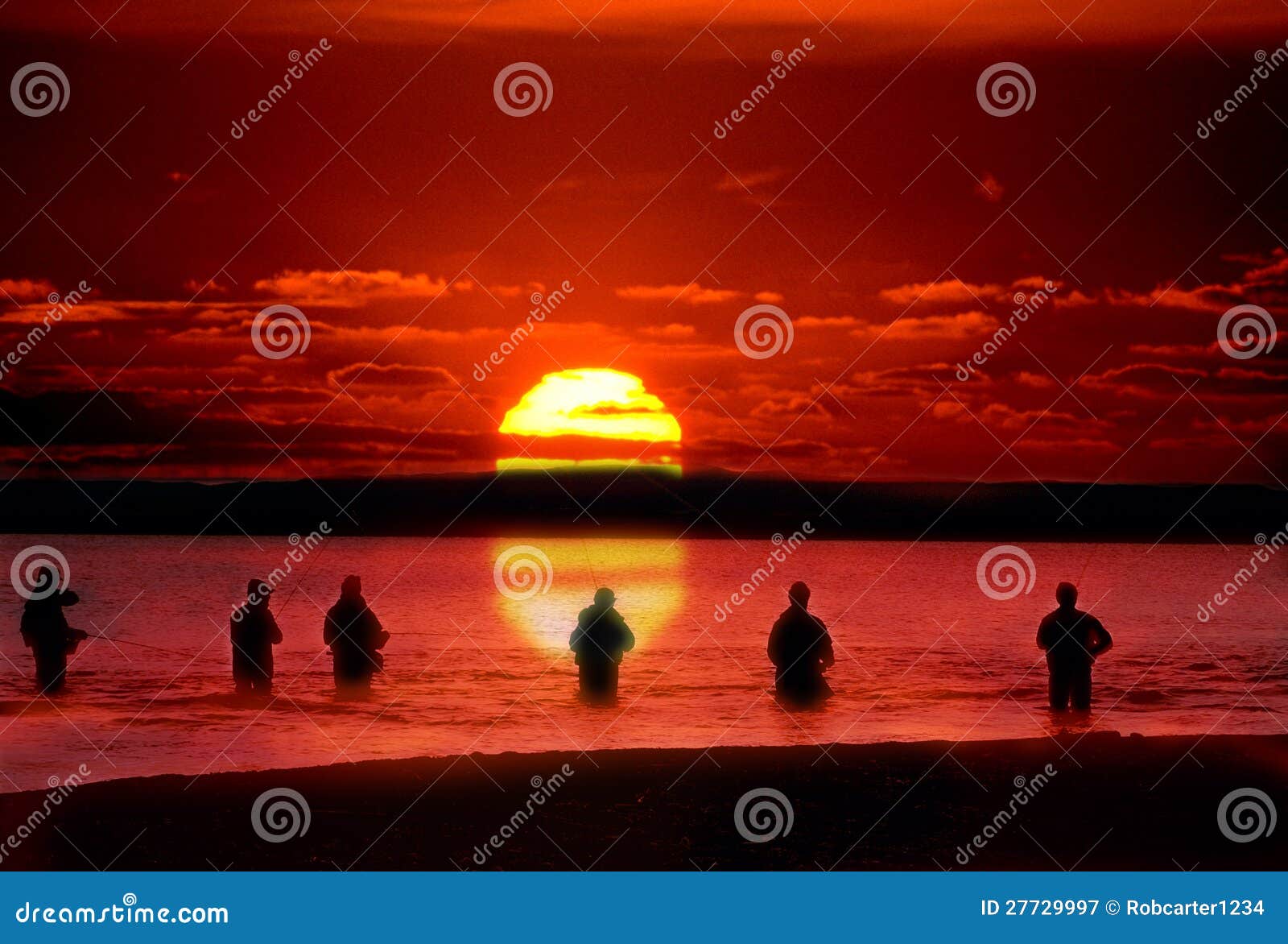 Taupo trout fishermen stock image. Image of taupo, casting 27729997