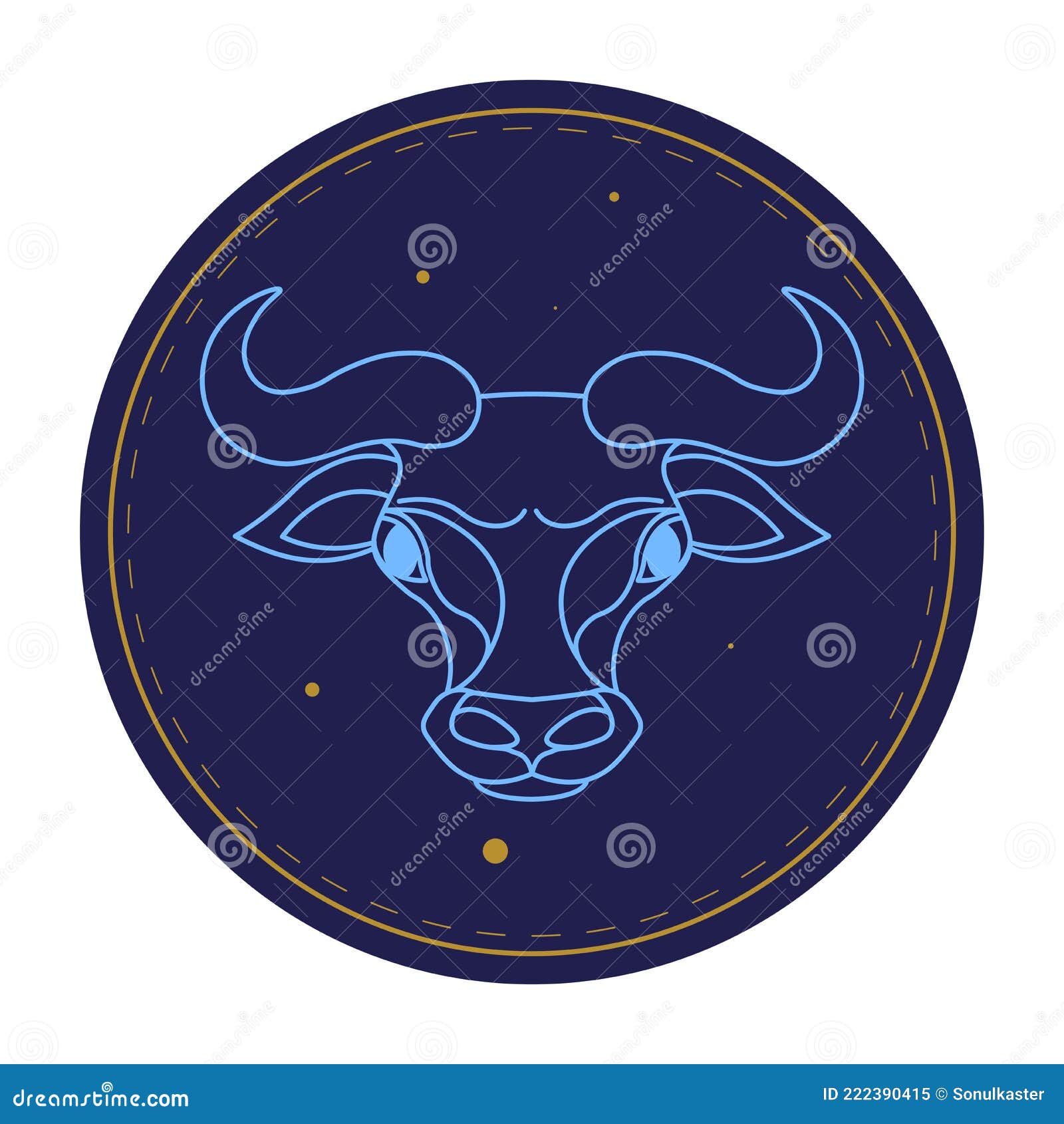 Taurus Astrological Sign, Horoscope Symbol of Bull Stock Vector ...