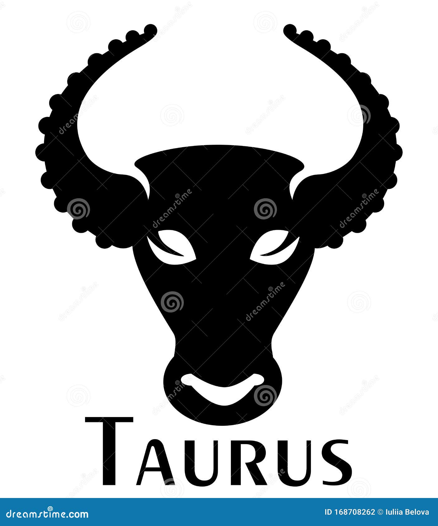 Taurus Head, Zodiac Sign. Logo. Tattoo. Silhouette Image Stock Illustration  - Illustration of horoscope, element: 168708262