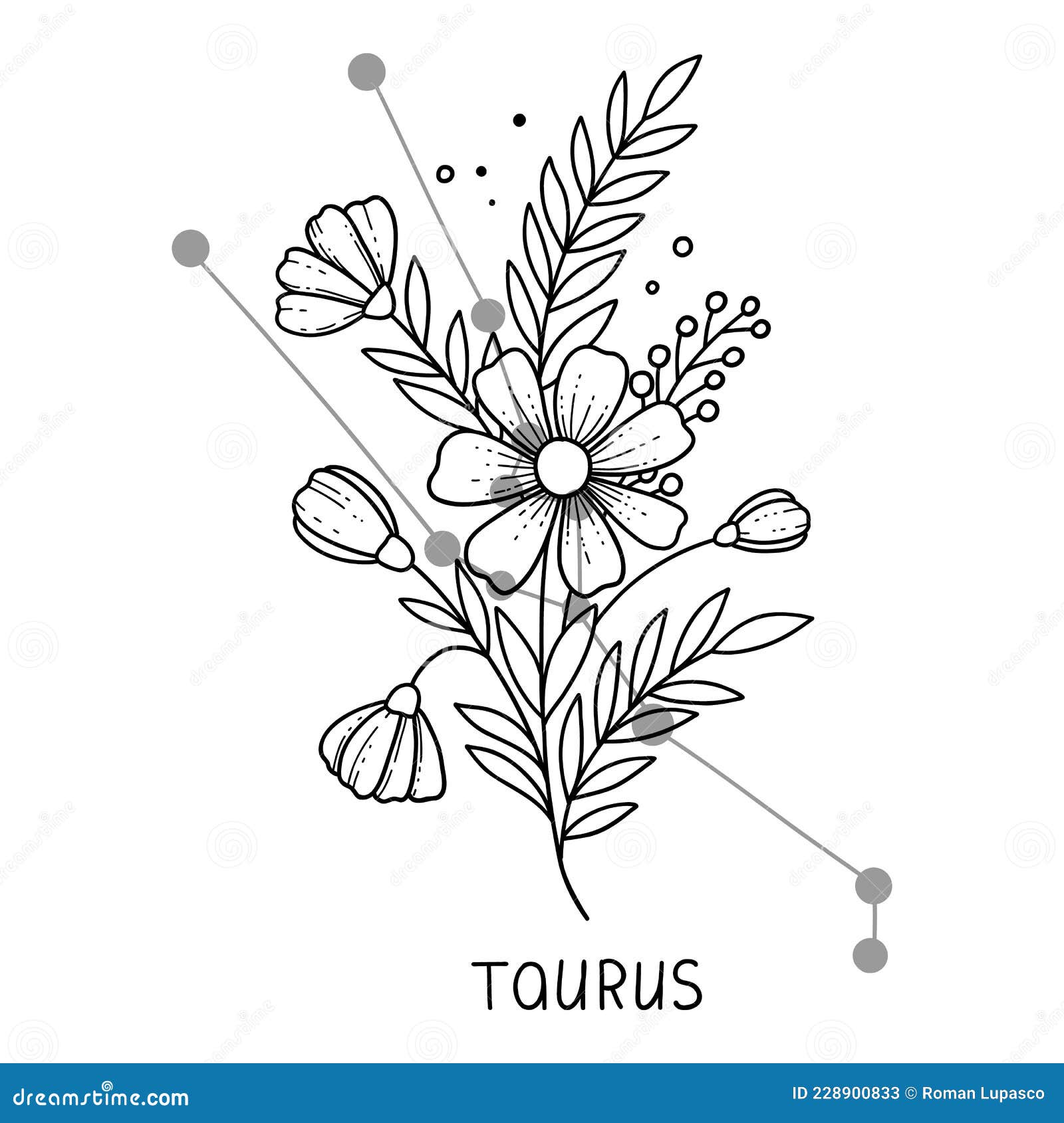 Taurus Horoscope Flower Icon Outline Vector. Zodiac Sign Astrology Stock  Vector - Illustration Of Gold, Design: 228900833