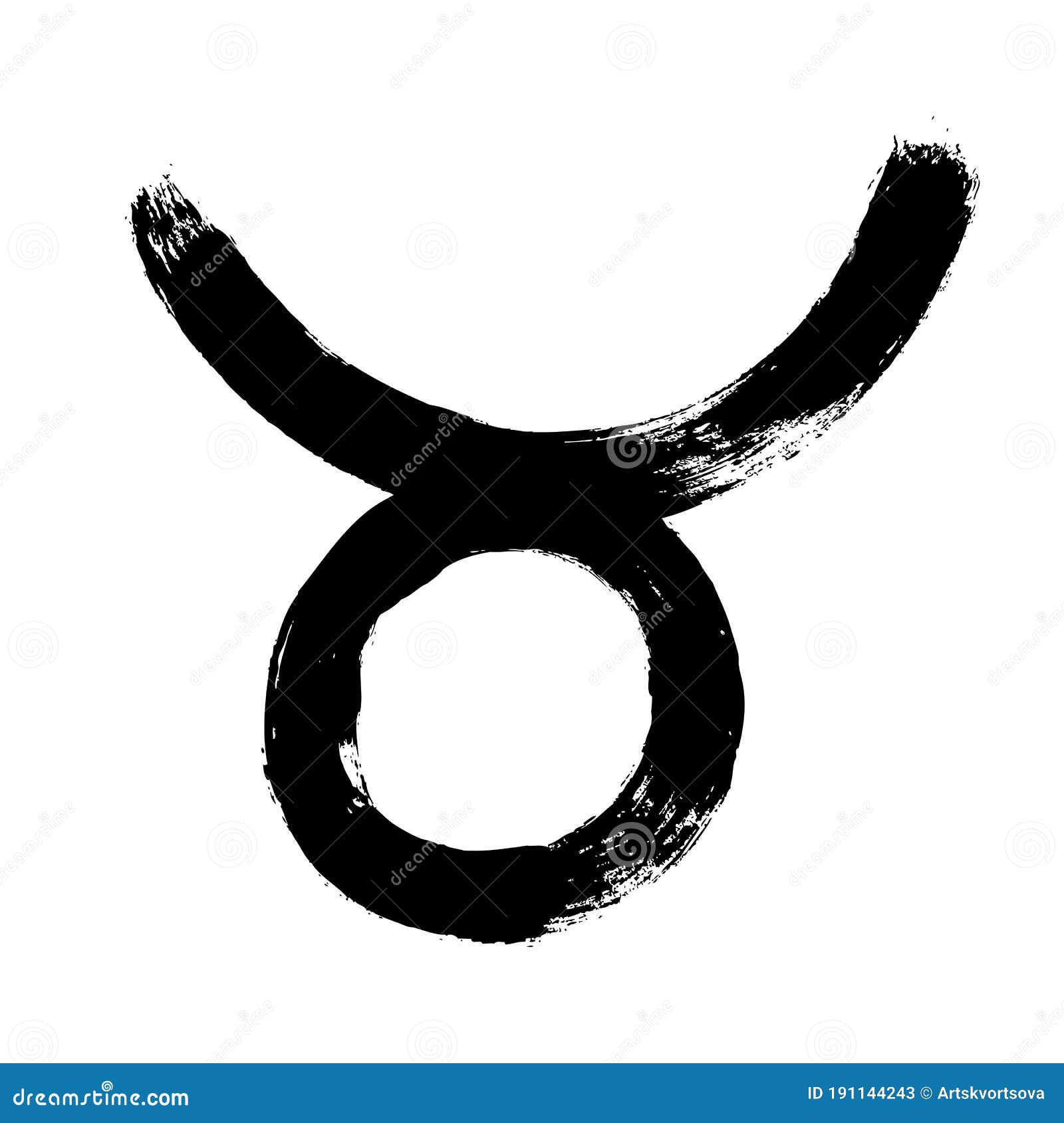 Taurus Zodiac Sign. Hand Painted Design Vector Illustration. Taurus