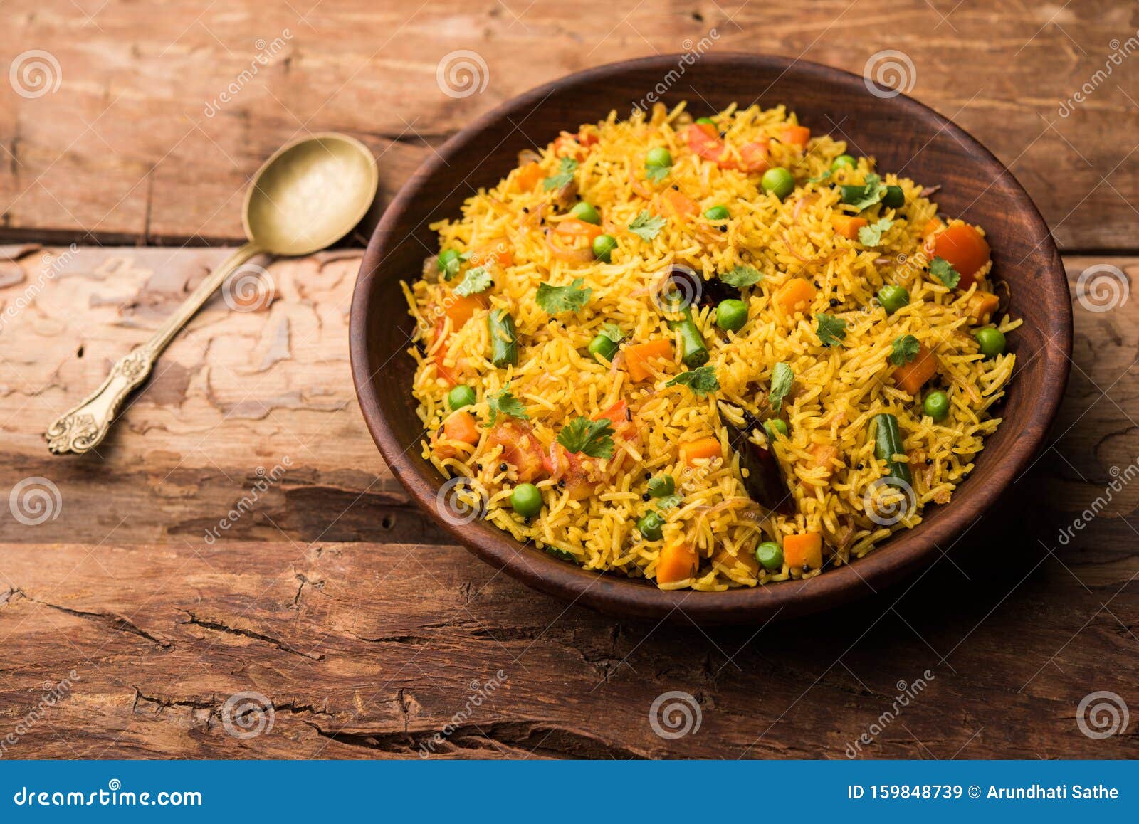 Tawa Pulao Pulav Pilaf Pilau Indian Street Food Made Using Basmati Rice Vegetables Spices Selective Focus Tawa Pulao 159848739 