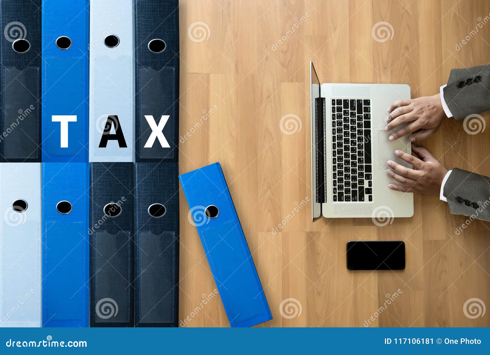 tax-concept-business-analyzing-individual-income-tax-return-form-stock