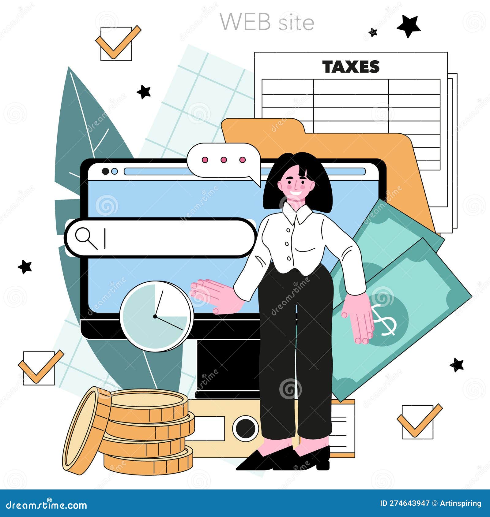 Tax Consultant Online Service or Platform. Accounting Help and Tax