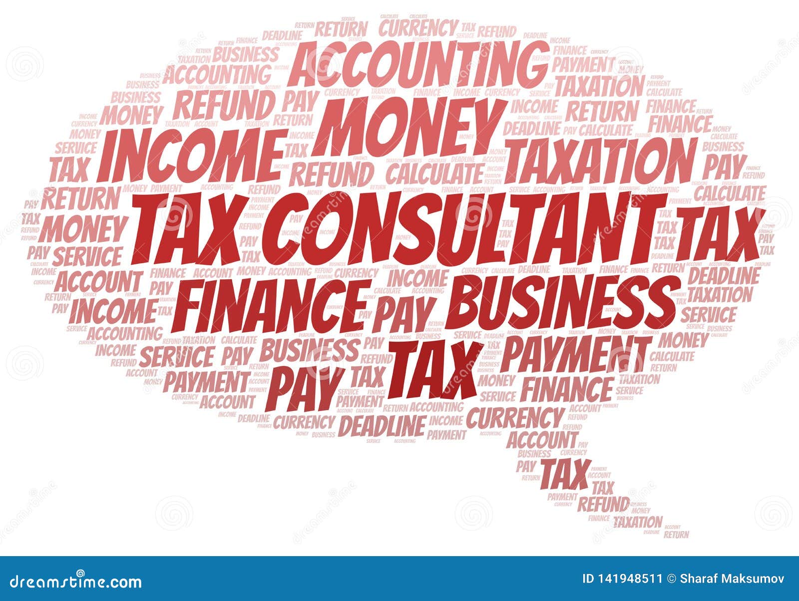 Tax Consultant word cloud stock illustration. Illustration of fonts
