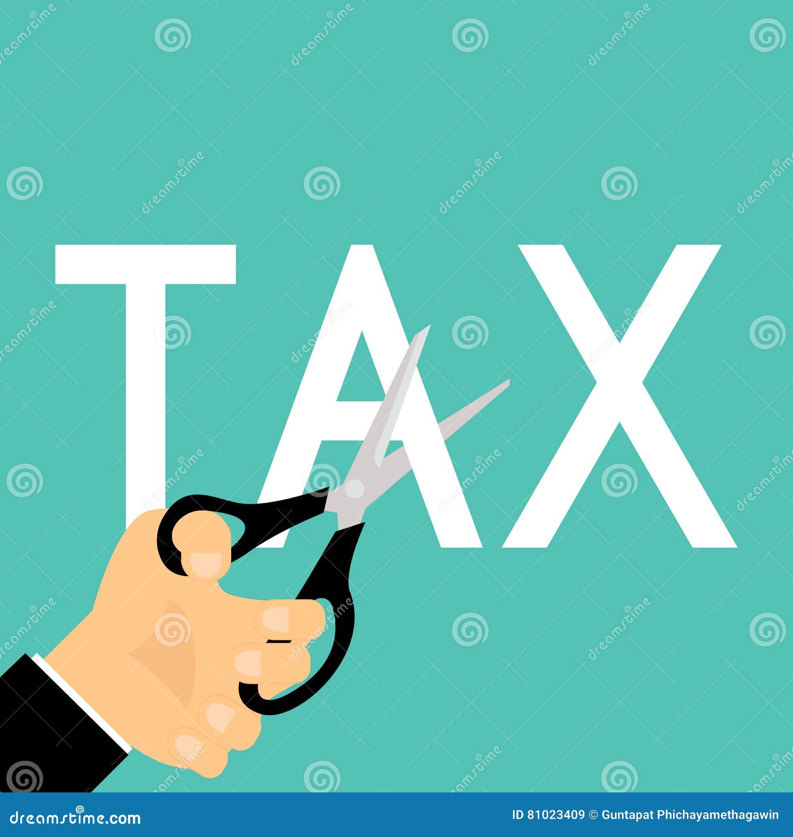 Tax Deduction. Business Concept Stock Vector - Illustration of