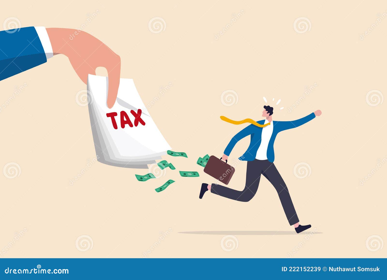 tax evasion, illegal hide revenue and avoid paying government tax, fraud and money laundering or financial crime concept,