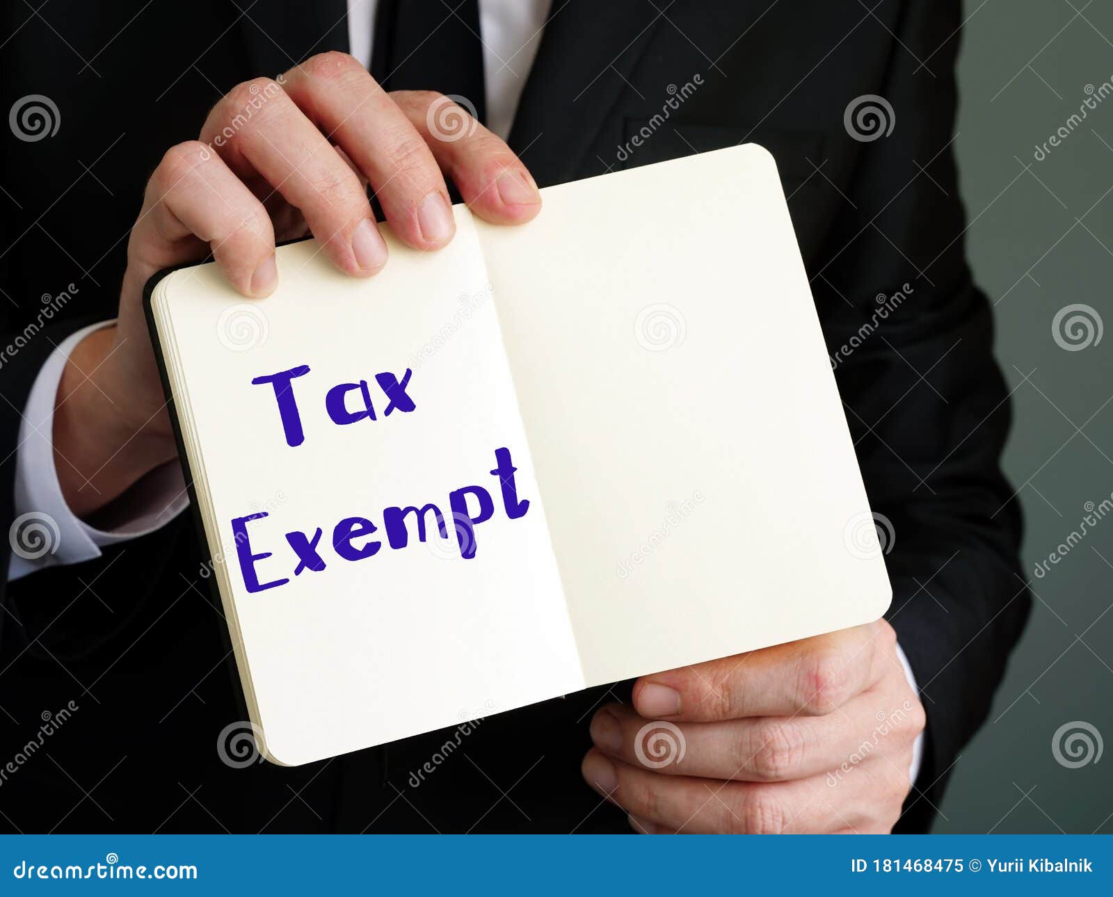 tax exempt  sign on the page